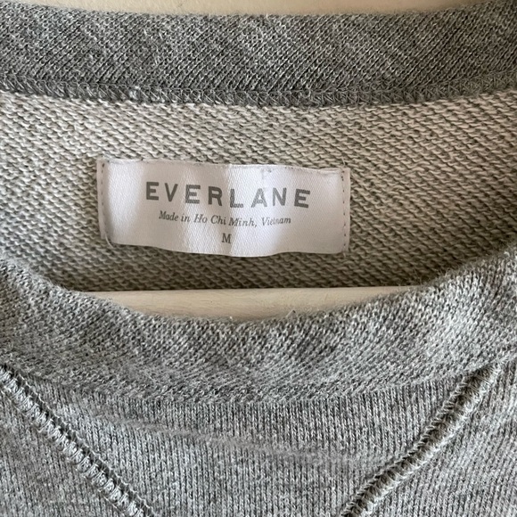 Everlane 100% Human Typography Grey Crewneck Sweatshirt Size Medium - Picture 7 of 8